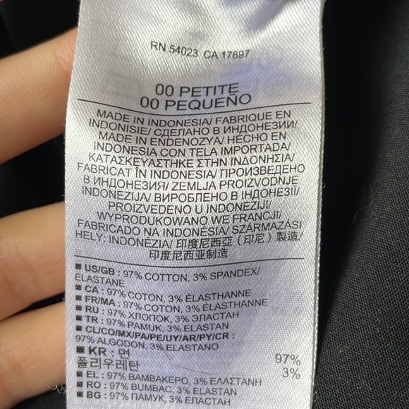 BANANA Republic Pencil Skirt Size 00 Petite Black Suit - Picture 6 of 7